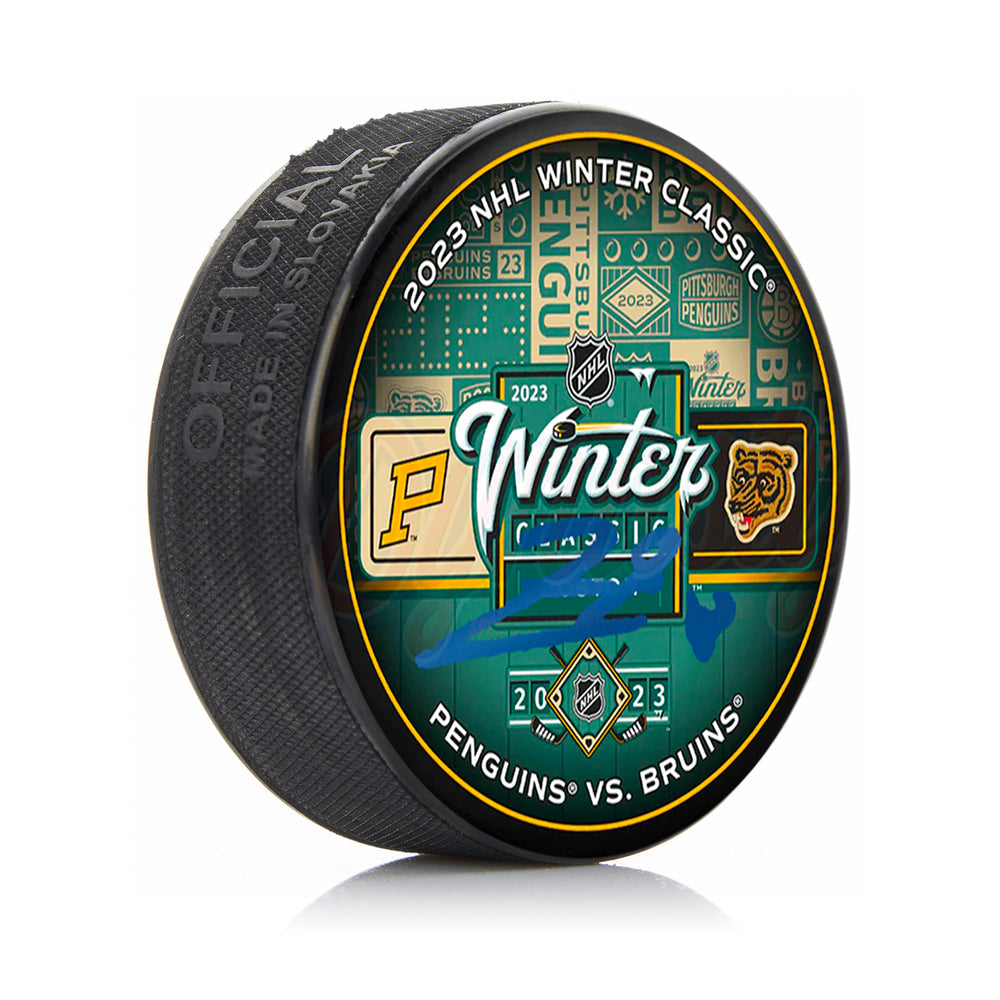 Pavel Zacha Boston Bruins Autographed 2023 Winter Classic Puck - Sports Collectibles, Sports Memorabilia, Sports Fan Shop, Sports Gifts