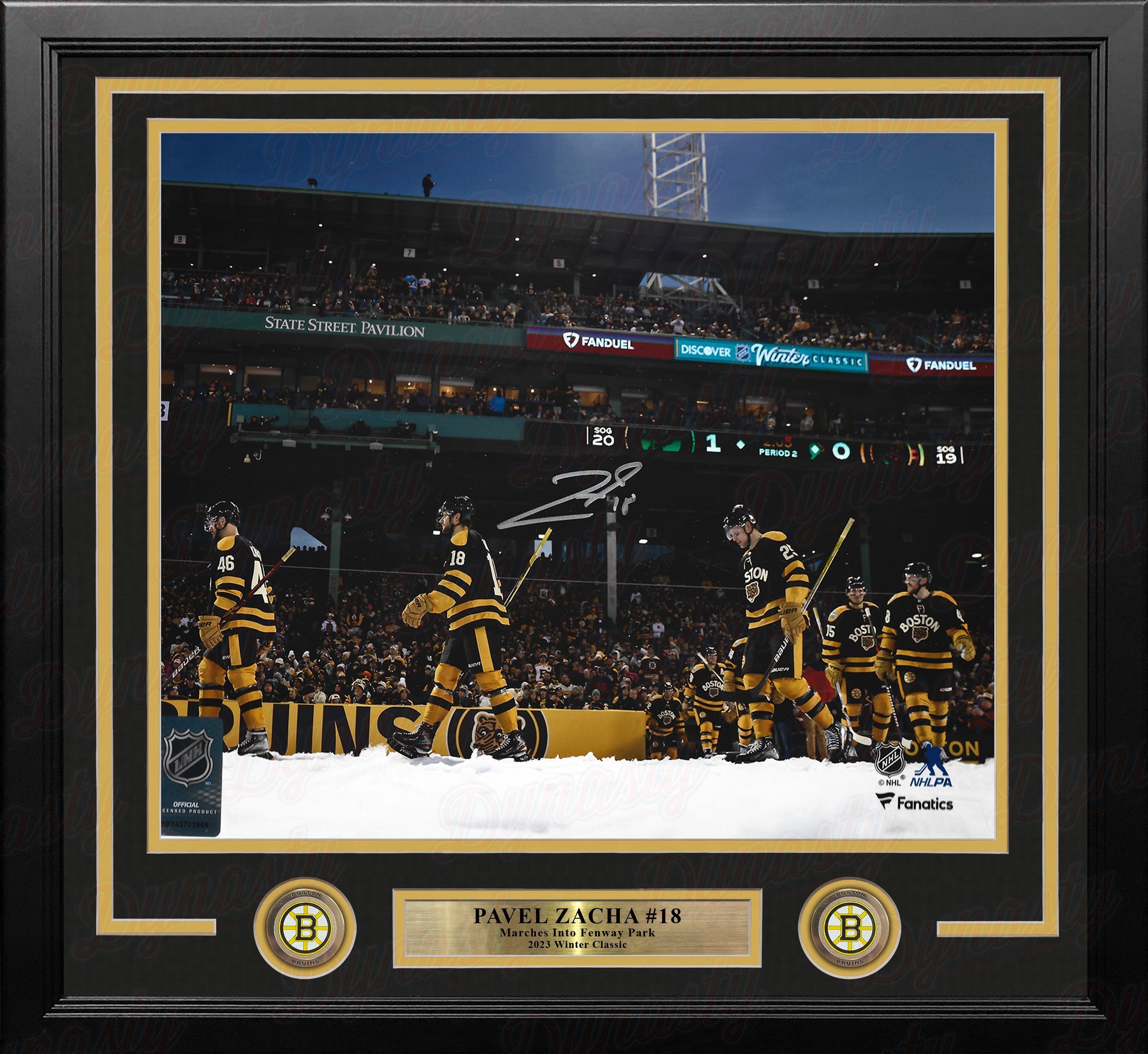 Pavel Zacha 2023 Winter Classic Entrance Boston Bruins Autographed 11" x 14" Framed Hockey Photo - Sports Collectibles, Sports Memorabilia, Sports Fan Shop, Sports Gifts