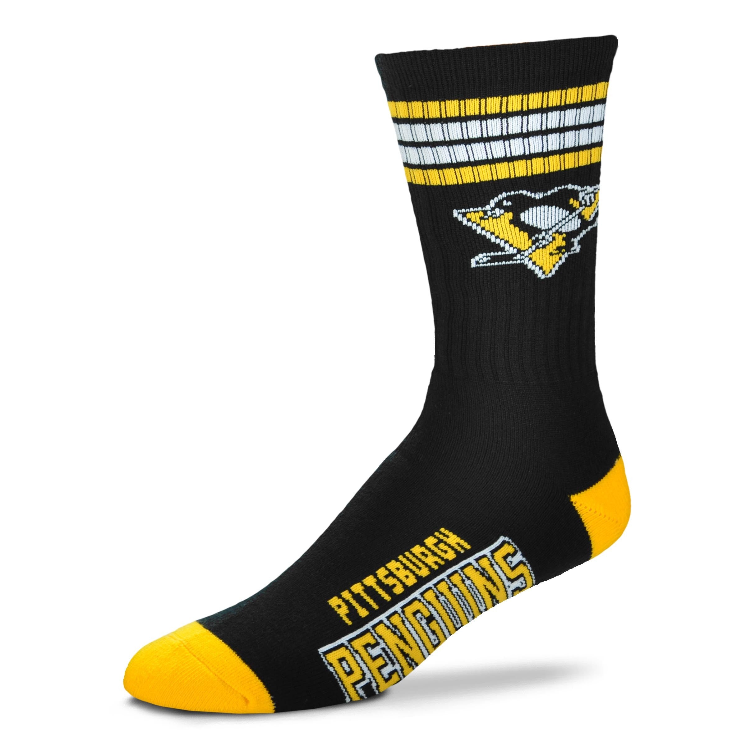Pittsburgh Penguins Men's 4 Stripe Deuce Socks - Sports Collectibles, Sports Memorabilia, Sports Fan Shop, Sports Gifts