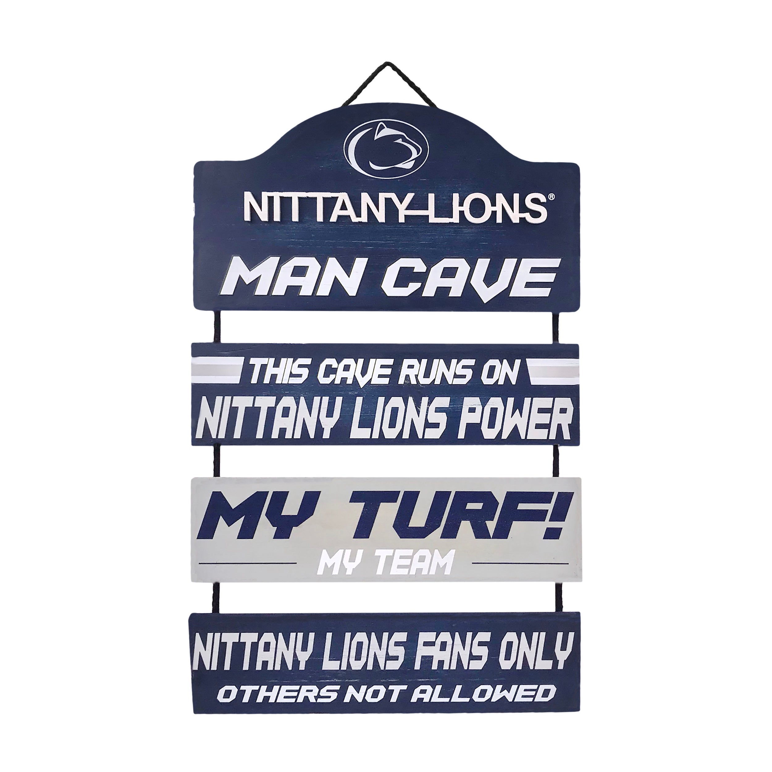 Penn State Nittany Lions Wooden Man Cave Dangle Sign - Sports Collectibles, Sports Memorabilia, Sports Fan Shop, Sports Gifts