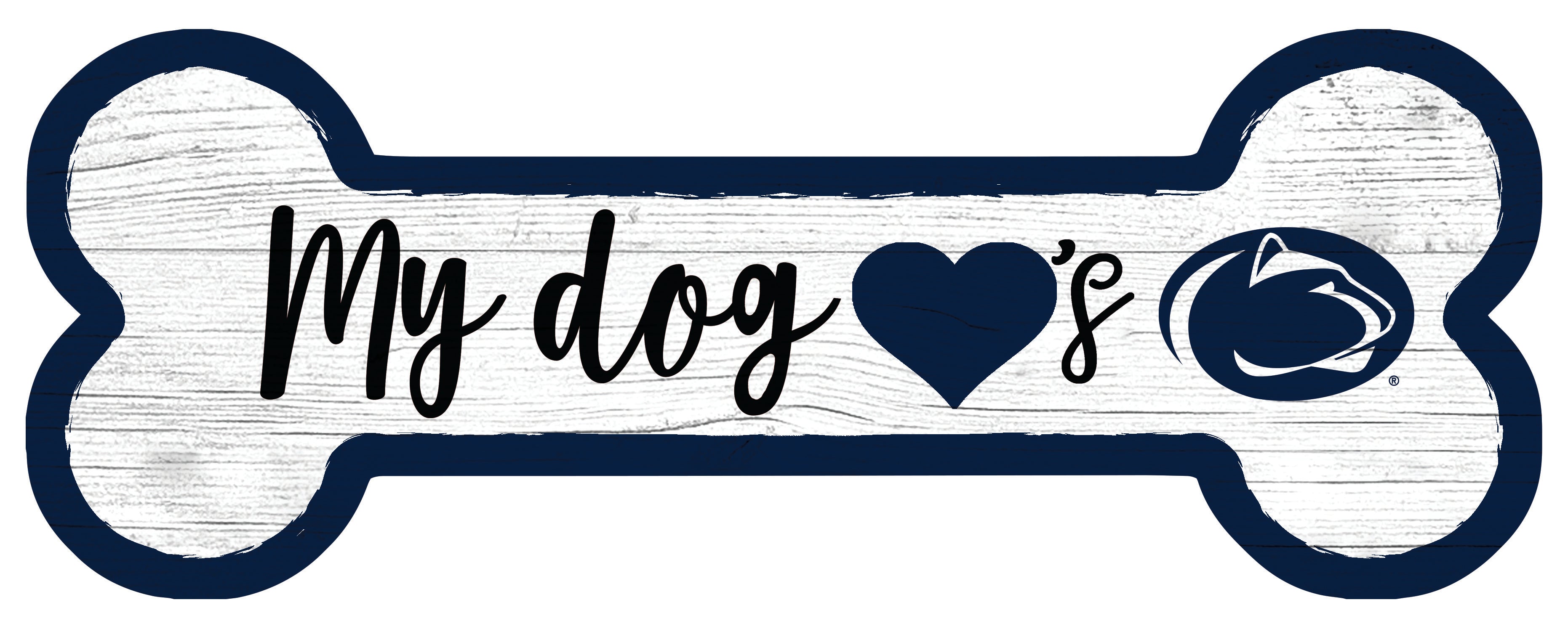Penn State Nittany Lions Football Dog Bone White Wooden Sign - Sports Collectibles, Sports Memorabilia, Sports Fan Shop, Sports Gifts
