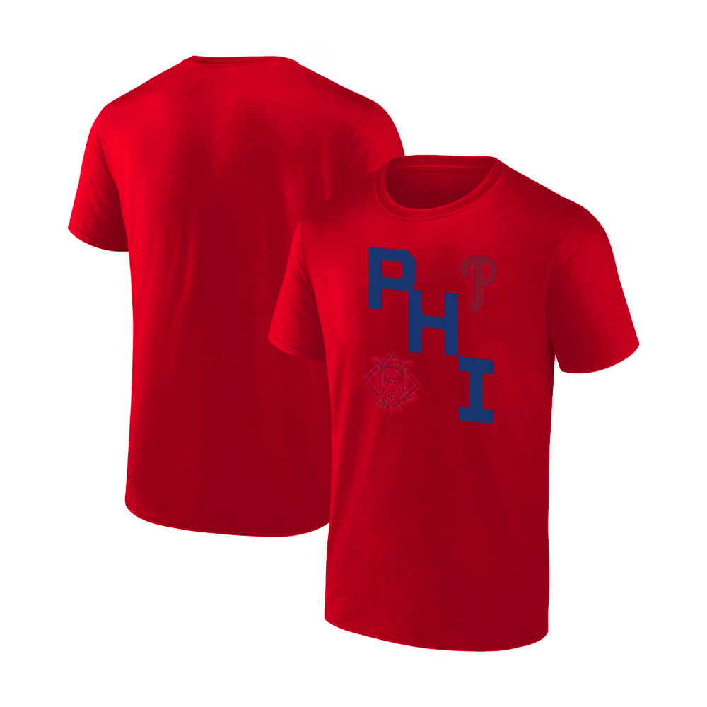 Philadelphia Phillies Fundamentals Record Shattered T-Shirt - Red - Sports Gifts, Sports Memorabilia, Sports Collectibles, Fan Shop