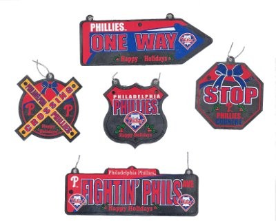 Philadelphia Phillies 5-Piece Metal Sign Ornament - Sports Collectibles, Sports Memorabilia, Sports Fan Shop, Sports Gifts