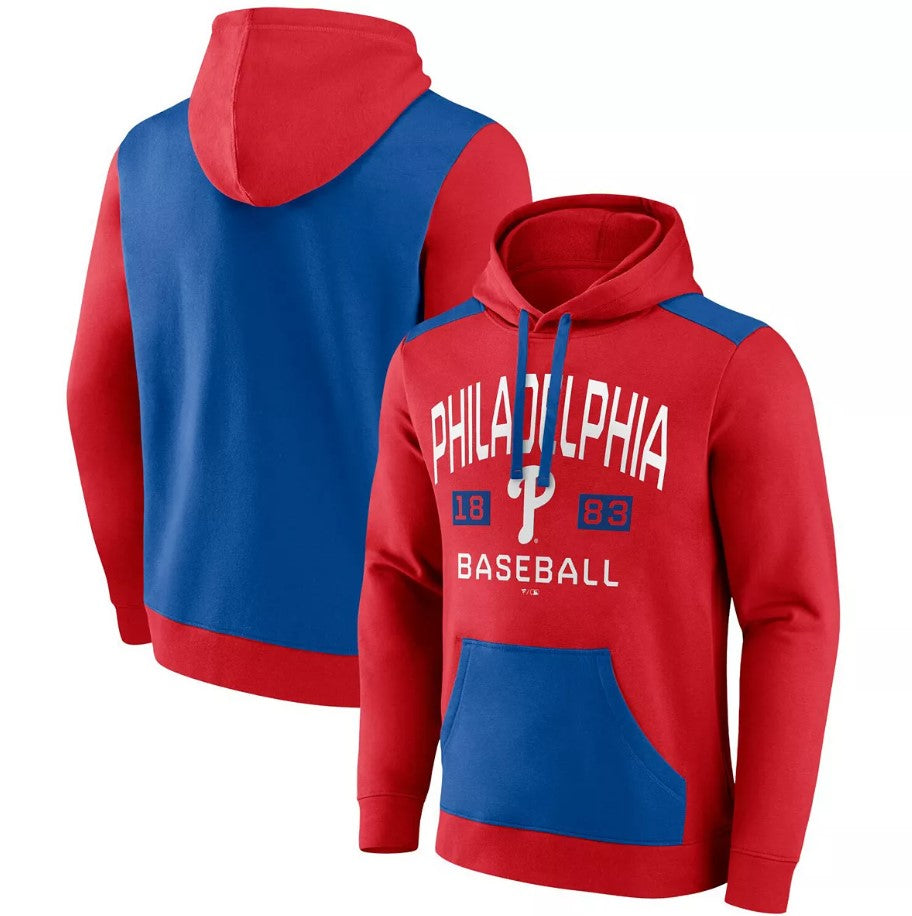 Philadelphia Phillies Red/Royal Chip In Pullover Hoodie - Sports Collectibles, Sports Memorabilia, Sports Fan Shop, Sports Gifts