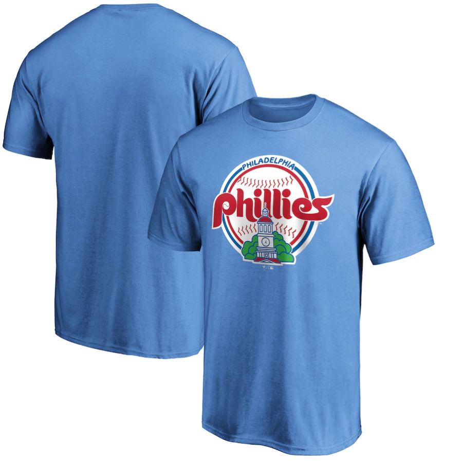 Philadelphia Phillies Cooperstown Collection Throwback Powder Blue T-Shirt - Sports Collectibles, Sports Memorabilia, Sports Fan Shop, Sports Gifts