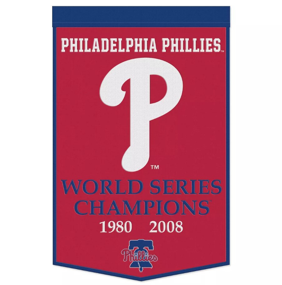 Philadelphia Phillies 24" x 38" Primary Wool Banner - Sports Collectibles, Sports Memorabilia, Sports Fan Shop, Sports Gifts