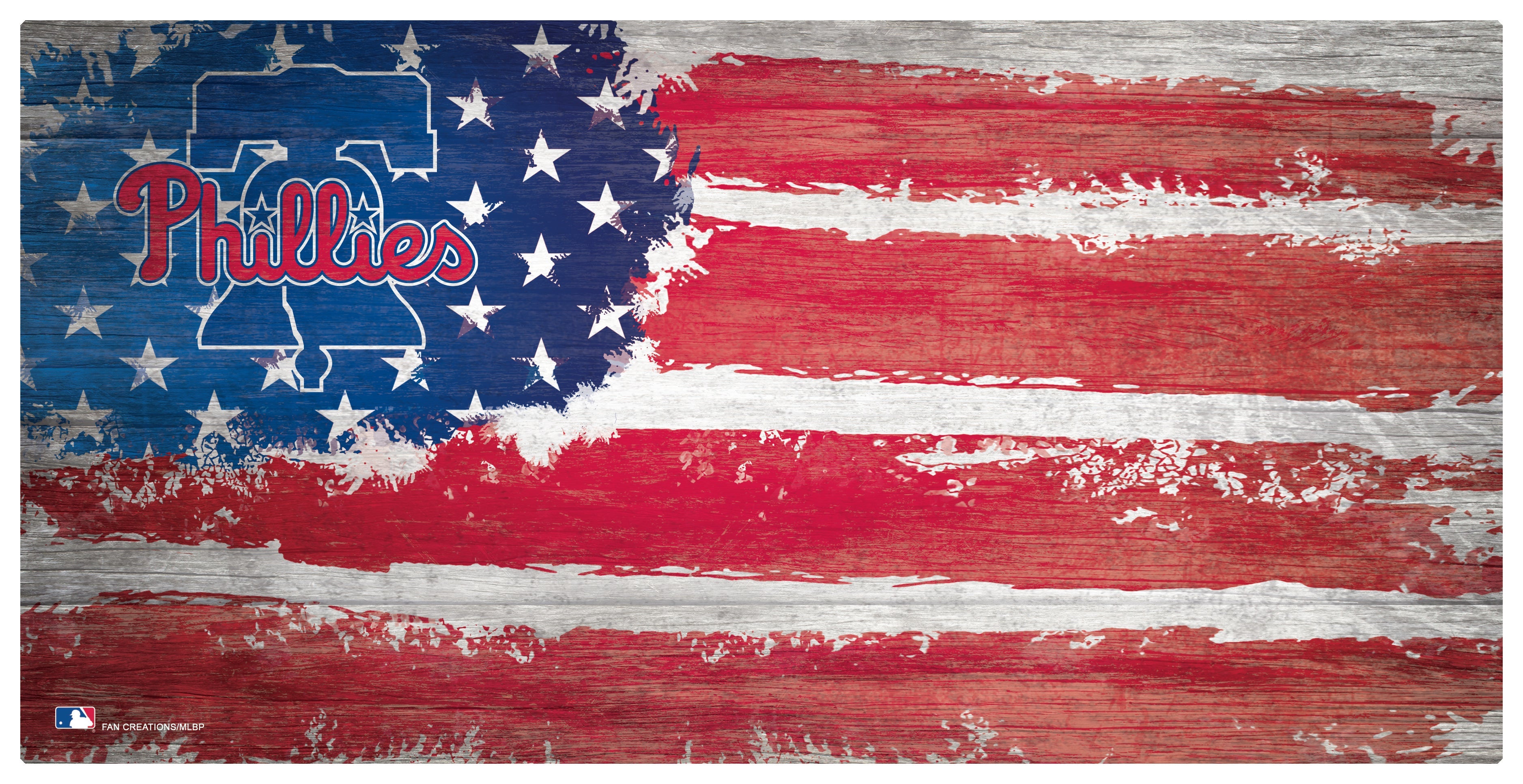 Philadelphia Phillies Team Flag Wooden Sign - Sports Collectibles, Sports Memorabilia, Sports Fan Shop, Sports Gifts