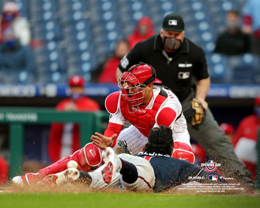 JT Realmuto Play at the Plate Philadelphia Phillies 8" x 10" Baseball Photo - Sports Collectibles, Sports Memorabilia, Sports Fan Shop, Sports Gifts