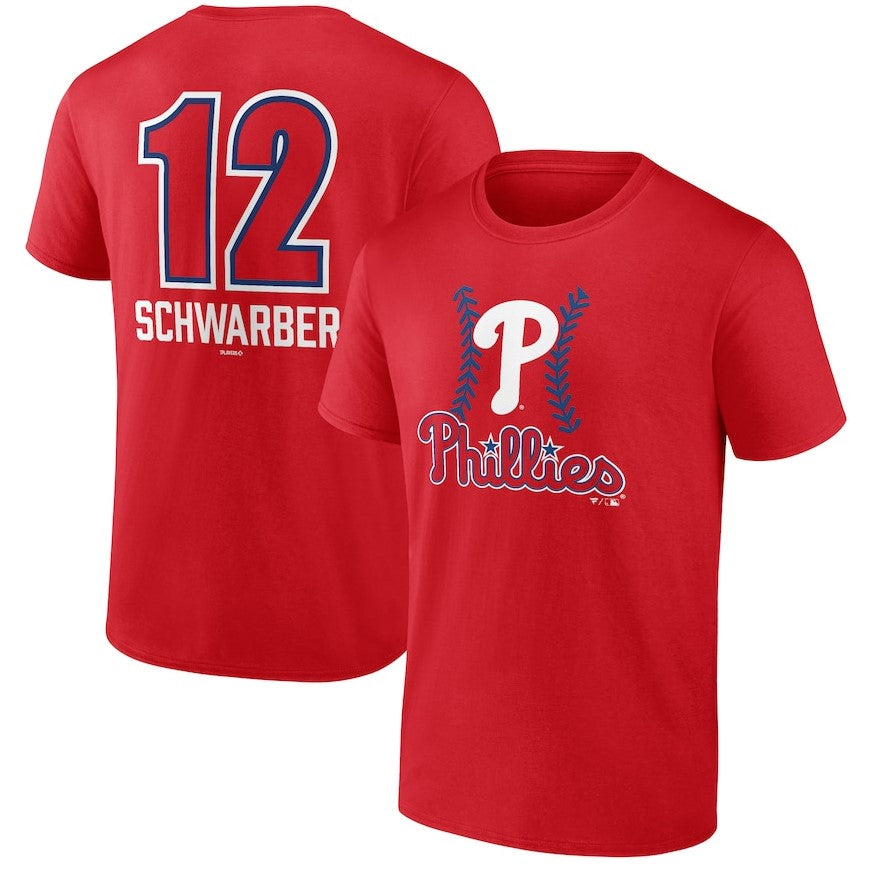 Kyle Schwarber Philadelphia Phillies Fastball Player Name & Number T-Shirt - Red - Sports Collectibles, Sports Memorabilia, Sports Fan Shop, Sports Gifts