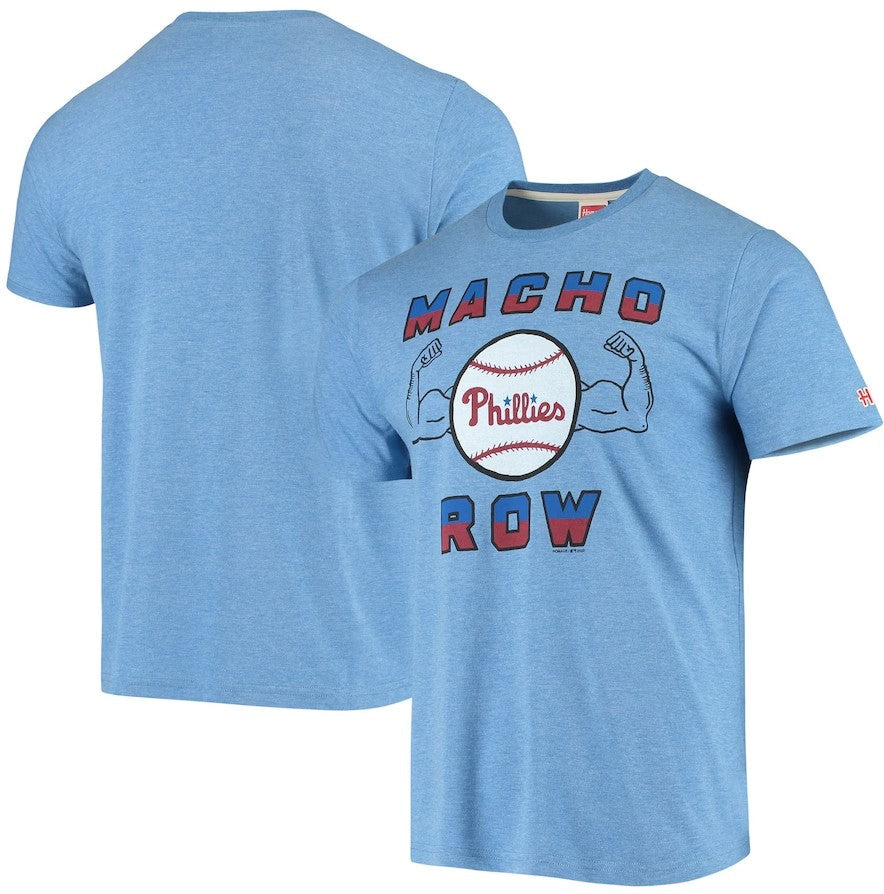 Philadelphia Phillies Macho Row Hyperlocal Tri-Blend T-Shirt - Light Blue - Sports Collectibles, Sports Memorabilia, Sports Fan Shop, Sports Gifts