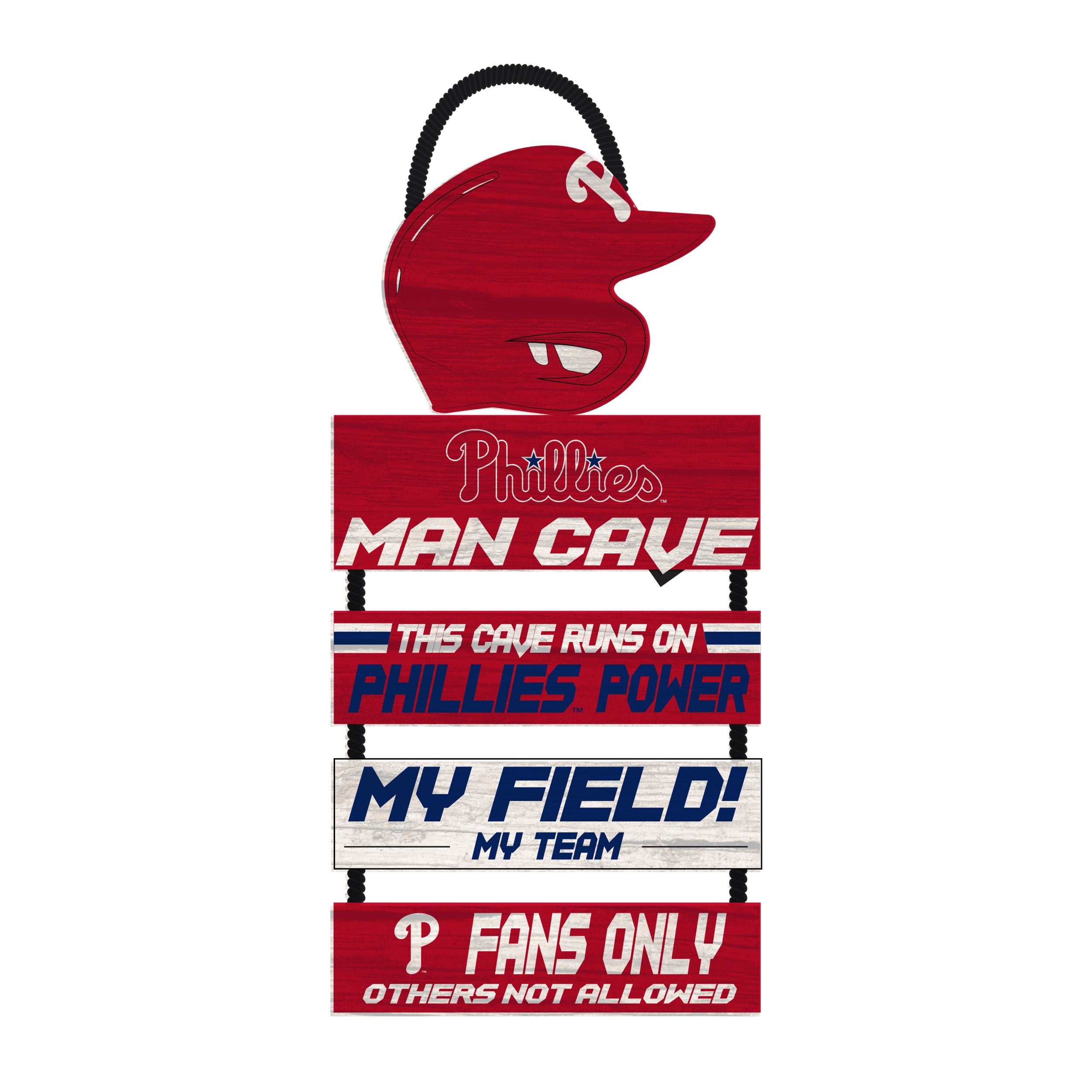 Philadelphia Phillies Wooden Helmet Man Cave Dangle Sign - Sports Collectibles, Sports Memorabilia, Sports Fan Shop, Sports Gifts