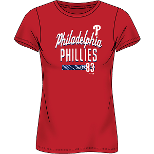 Philadelphia Phillies Women's Cotton Wordmark T-Shirt - Sports Collectibles, Sports Memorabilia, Sports Fan Shop, Sports Gifts