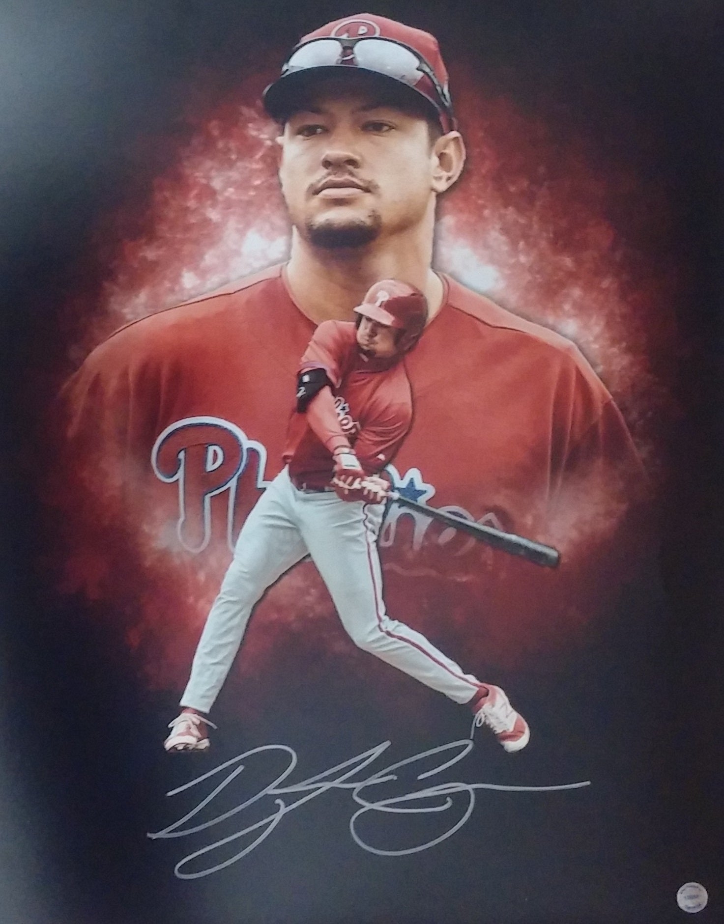 Dylan Cozens Blackout Collage Autographed Philadelphia Phillies 16" x 20" Baseball Photo - Sports Collectibles, Sports Memorabilia, Sports Fan Shop, Sports Gifts