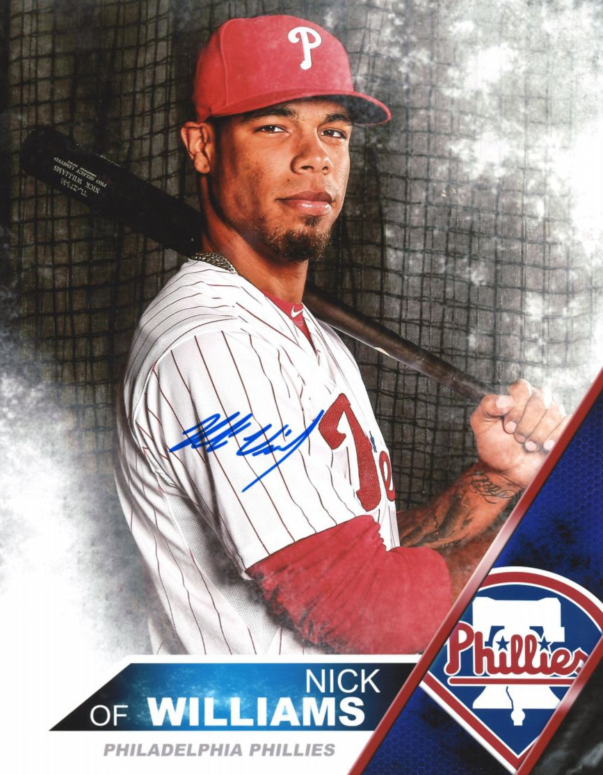 Nick Williams Line-Up Profile Autographed Philadelphia Phillies 16" x 20" Baseball Photo - Sports Collectibles, Sports Memorabilia, Sports Fan Shop, Sports Gifts