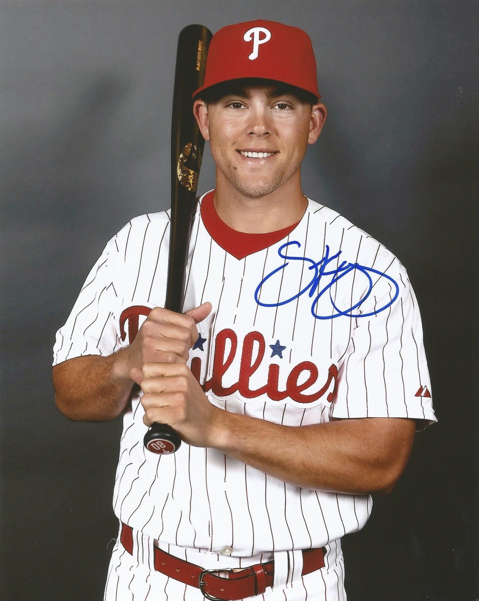 Scott Kingery Studio Pose Autographed Philadelphia Phillies 16" x 20" Baseball Photo - Sports Collectibles, Sports Memorabilia, Sports Fan Shop, Sports Gifts
