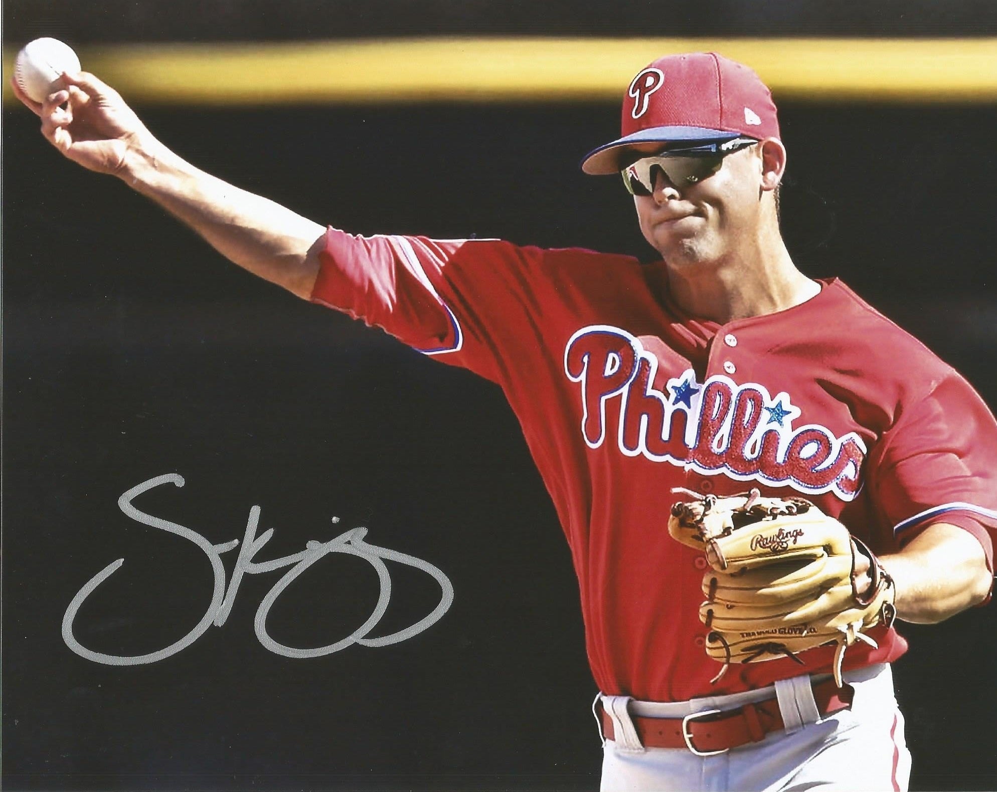 Scott Kingery Throw Autographed Philadelphia Phillies 16" x 20" Baseball Photo - Sports Collectibles, Sports Memorabilia, Sports Fan Shop, Sports Gifts