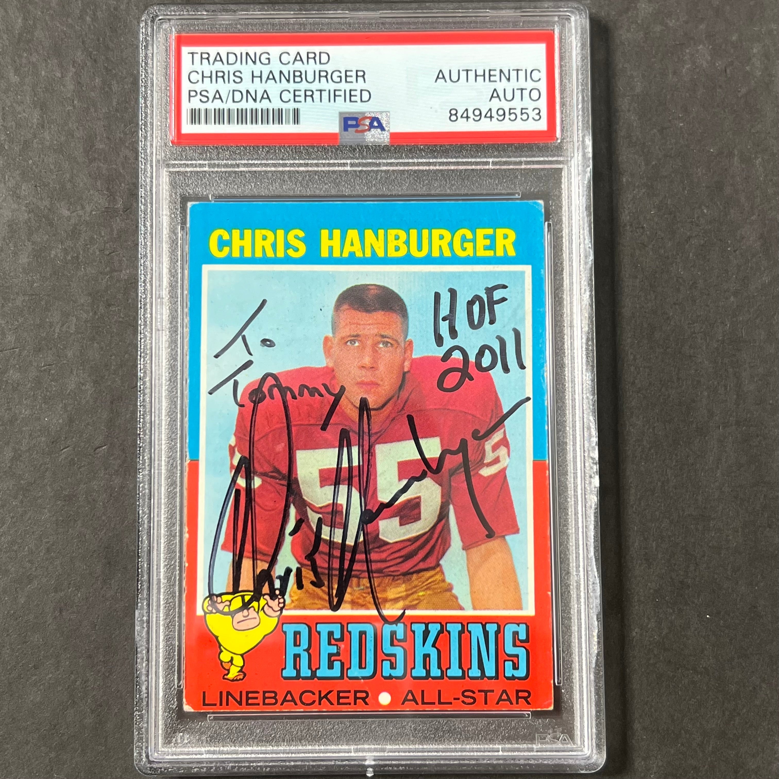 1970 Topps #97 Chris Hanburger Signed Card AUTO PSA slabbed Washington Football Team - Sports Collectibles, Sports Memorabilia, Sports Fan Shop, Sports Gifts