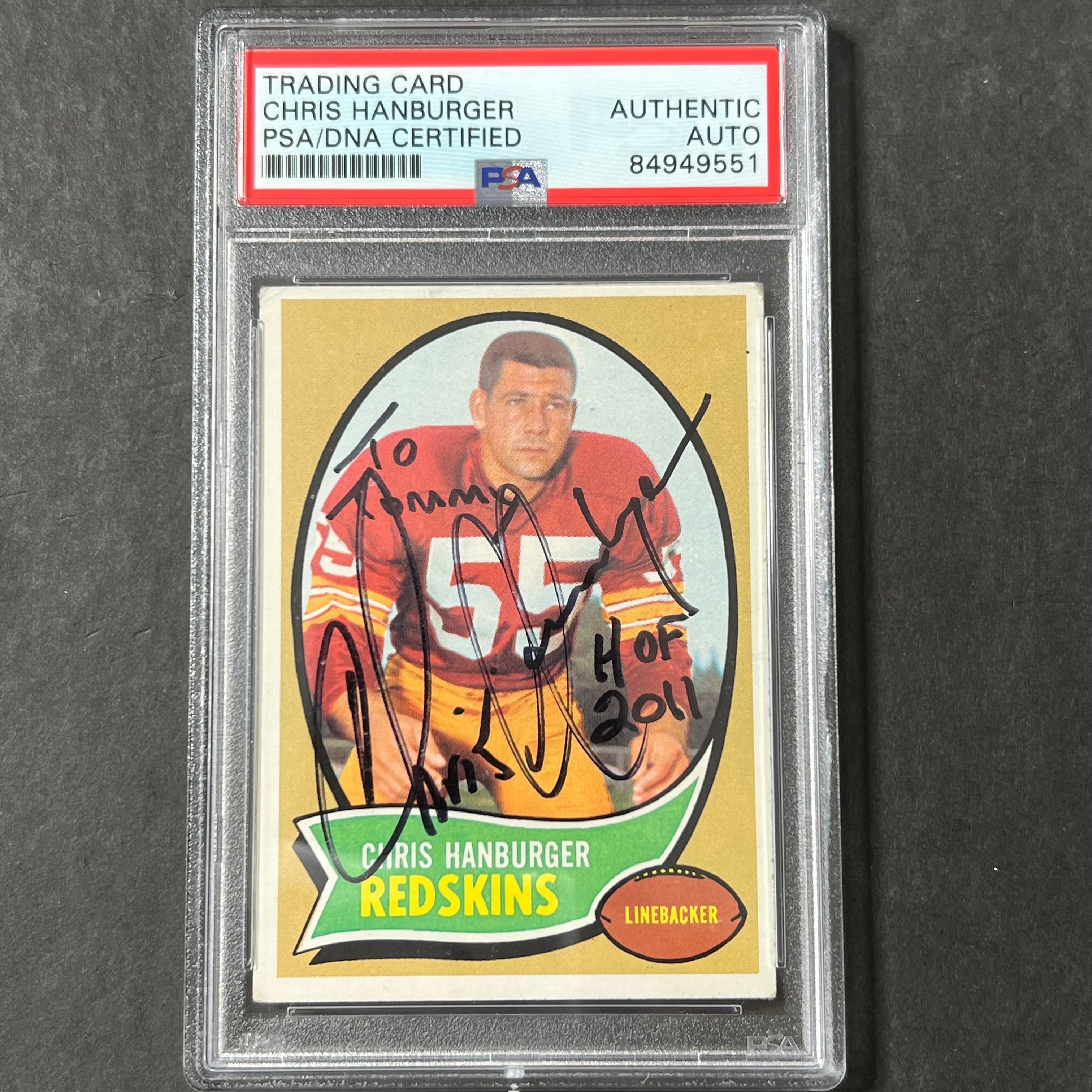 1965 Topps #93 Chris Hanburger Signed Card AUTO PSA slabbed Washington Football Team - Sports Collectibles, Sports Memorabilia, Sports Fan Shop, Sports Gifts