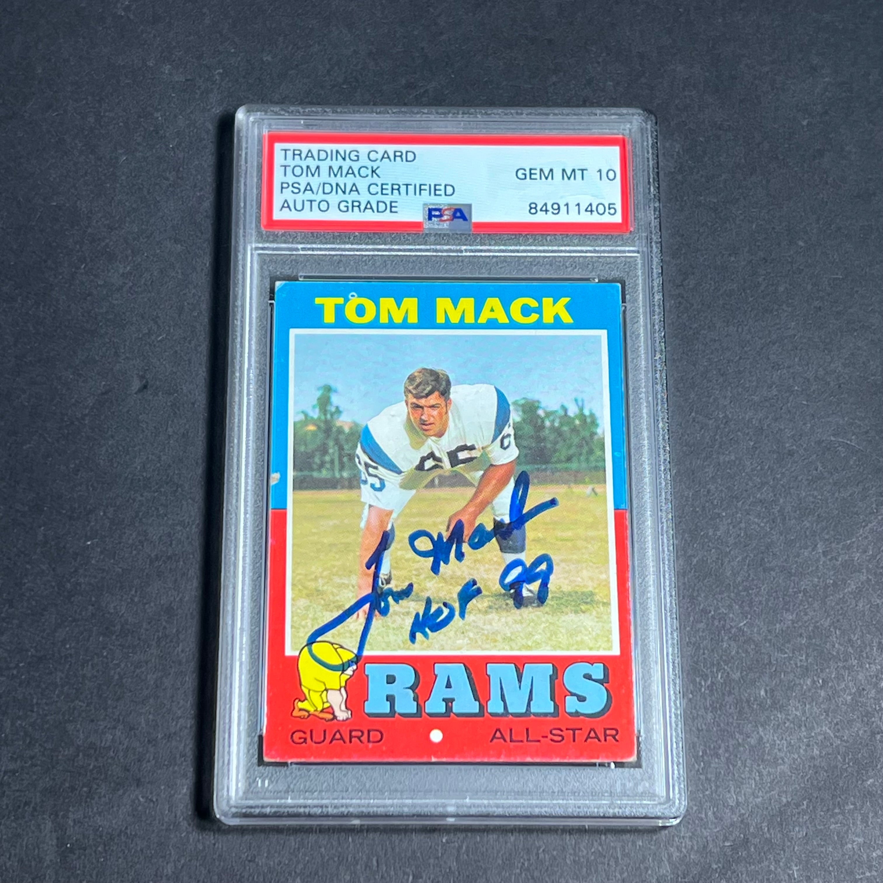 1971 Topps #94 Tom Mack Signed Card PSA Slabbed AUTO 10 Rams - Sports Collectibles, Sports Memorabilia, Sports Fan Shop, Sports Gifts