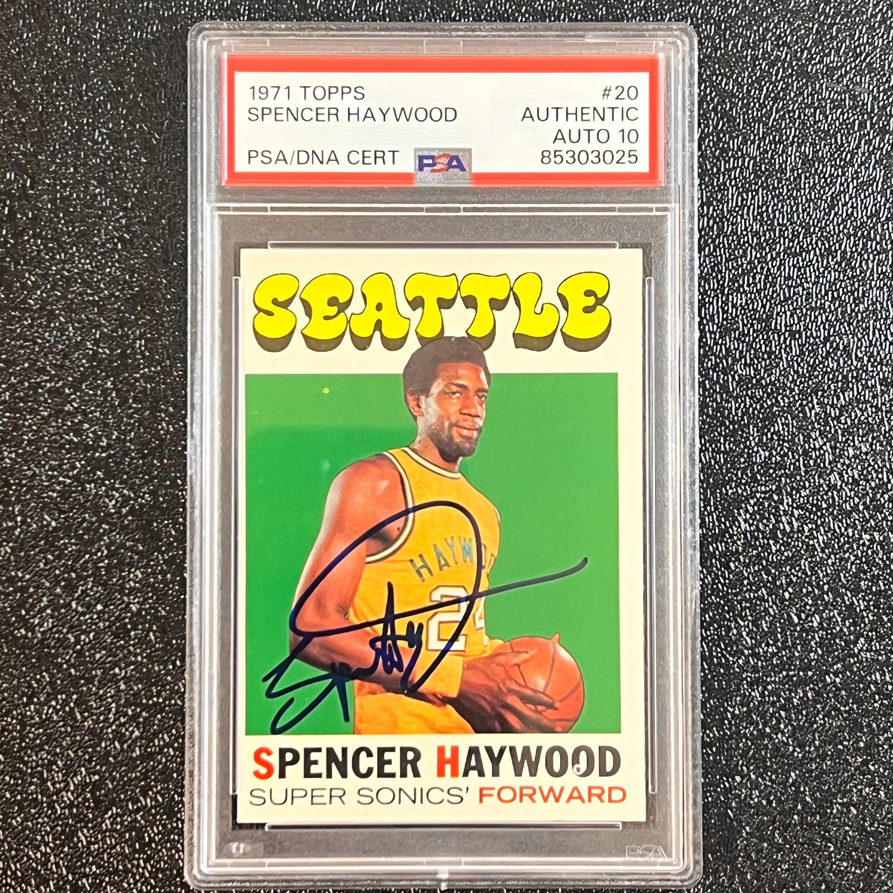 1971-72 Topps #20 Spencer Haywood Signed Card AUTO 10 PSA Slabbed Sonics - Sports Collectibles, Sports Memorabilia, Sports Fan Shop, Sports Gifts
