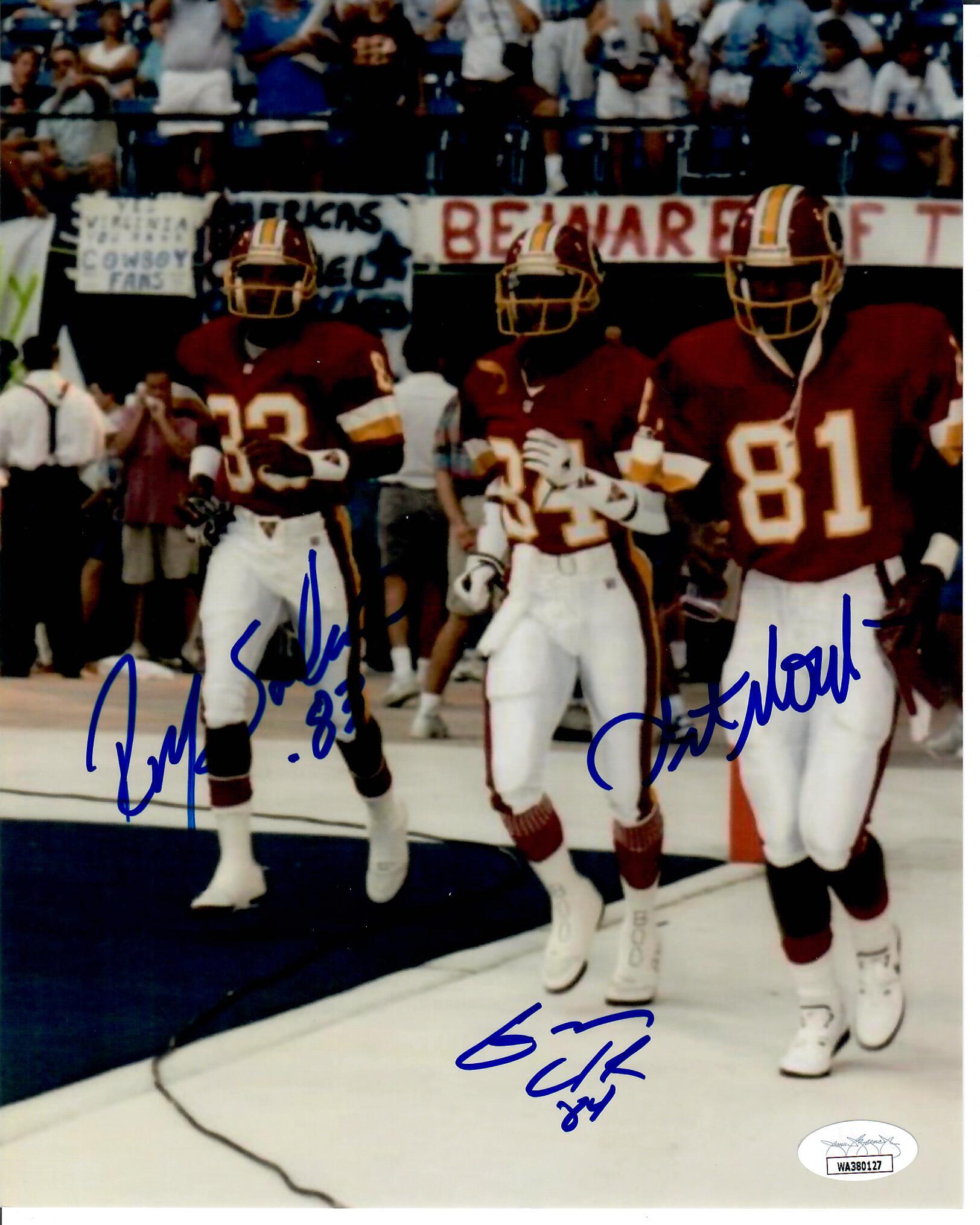 Washington Commanders Posse Ricky Sanders, Gary Clark, Art Monk Signed Auto 8x10 Photo - JSA W COA - 757 Sports Collectibles