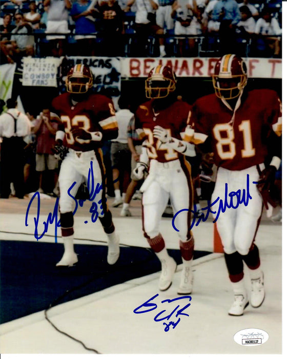 Washington Commanders Posse Ricky Sanders, Gary Clark, Art Monk Signed Auto 8x10 Photo - JSA W COA - 757 Sports Collectibles