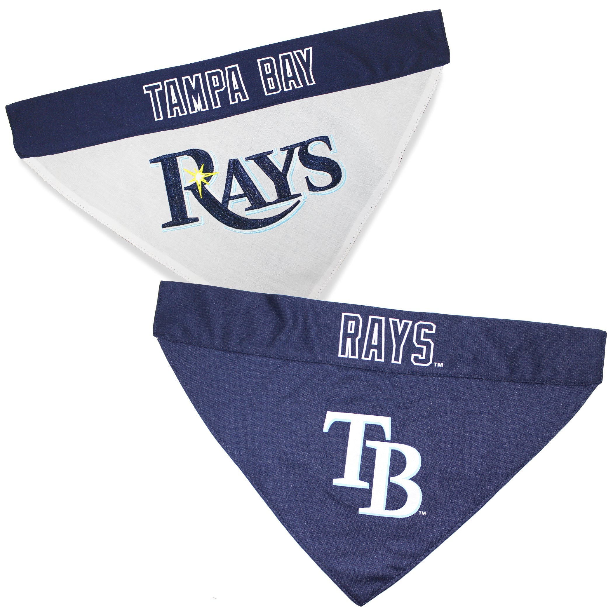 Tampa Bay Rays REVERSIBLE Dog Bandana Pets First - Sports Collectibles, Sports Memorabilia, Sports Fan Shop, Sports Gifts