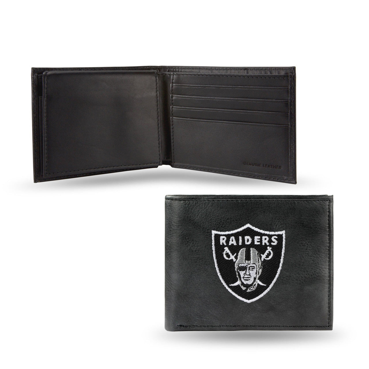Las Vegas Raiders Wallet Billfold Leather Embroidered Black - Sports Collectibles, Sports Memorabilia, Sports Fan Shop, Sports Gifts