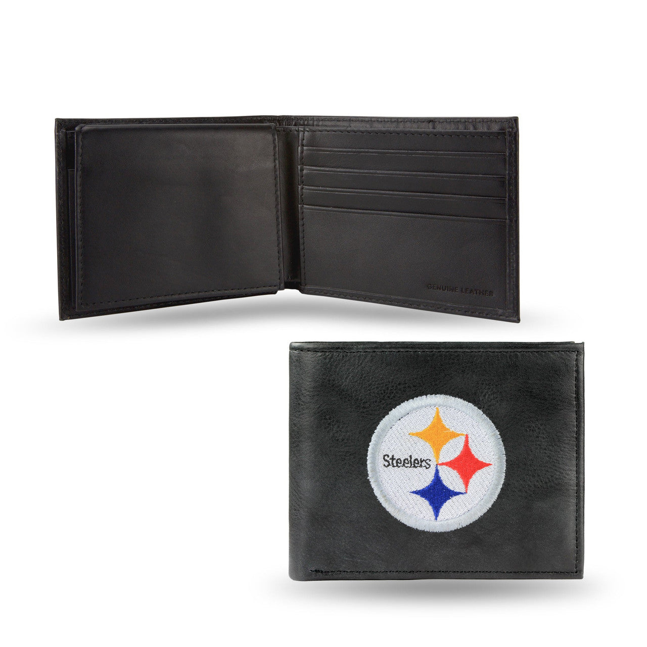 Pittsburgh Steelers Wallet Billfold Leather Embroidered Black - Sports Collectibles, Sports Memorabilia, Sports Fan Shop, Sports Gifts