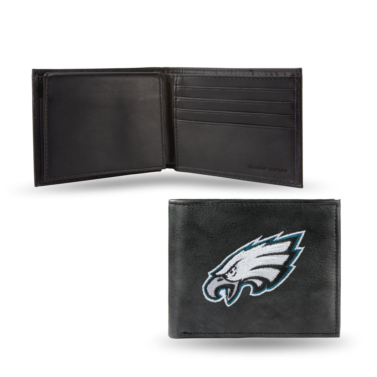 Philadelphia Eagles Wallet Billfold Leather Embroidered Black - Sports Collectibles, Sports Memorabilia, Sports Fan Shop, Sports Gifts