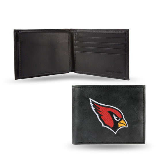 NFL Football Arizona Cardinals  Embroidered Genuine Leather Billfold Wallet 3.25" x 4.25" - Slim