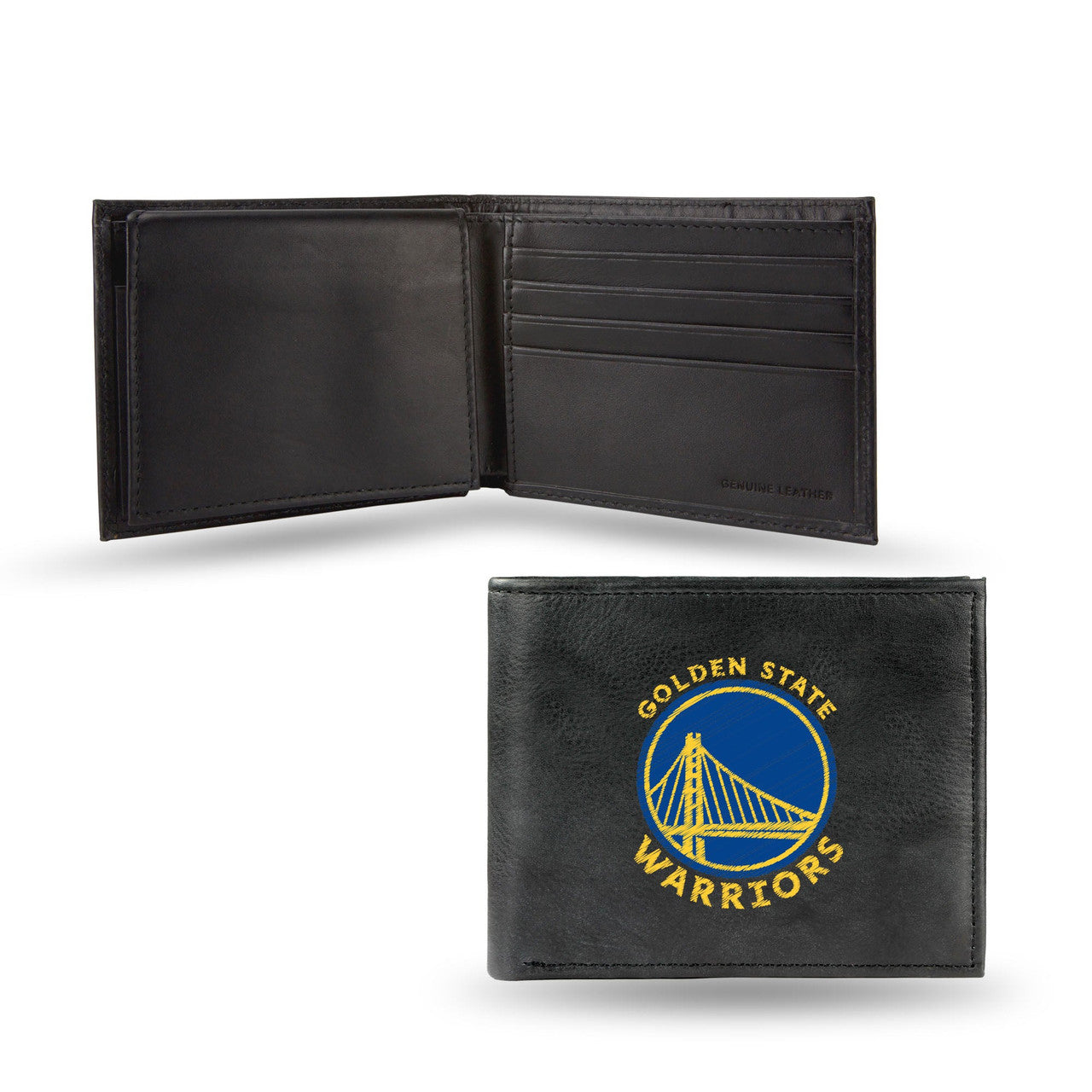 Golden State Warriors Wallet Billfold Leather Embroidered Black Alternate - Sports Collectibles, Sports Memorabilia, Sports Fan Shop, Sports Gifts