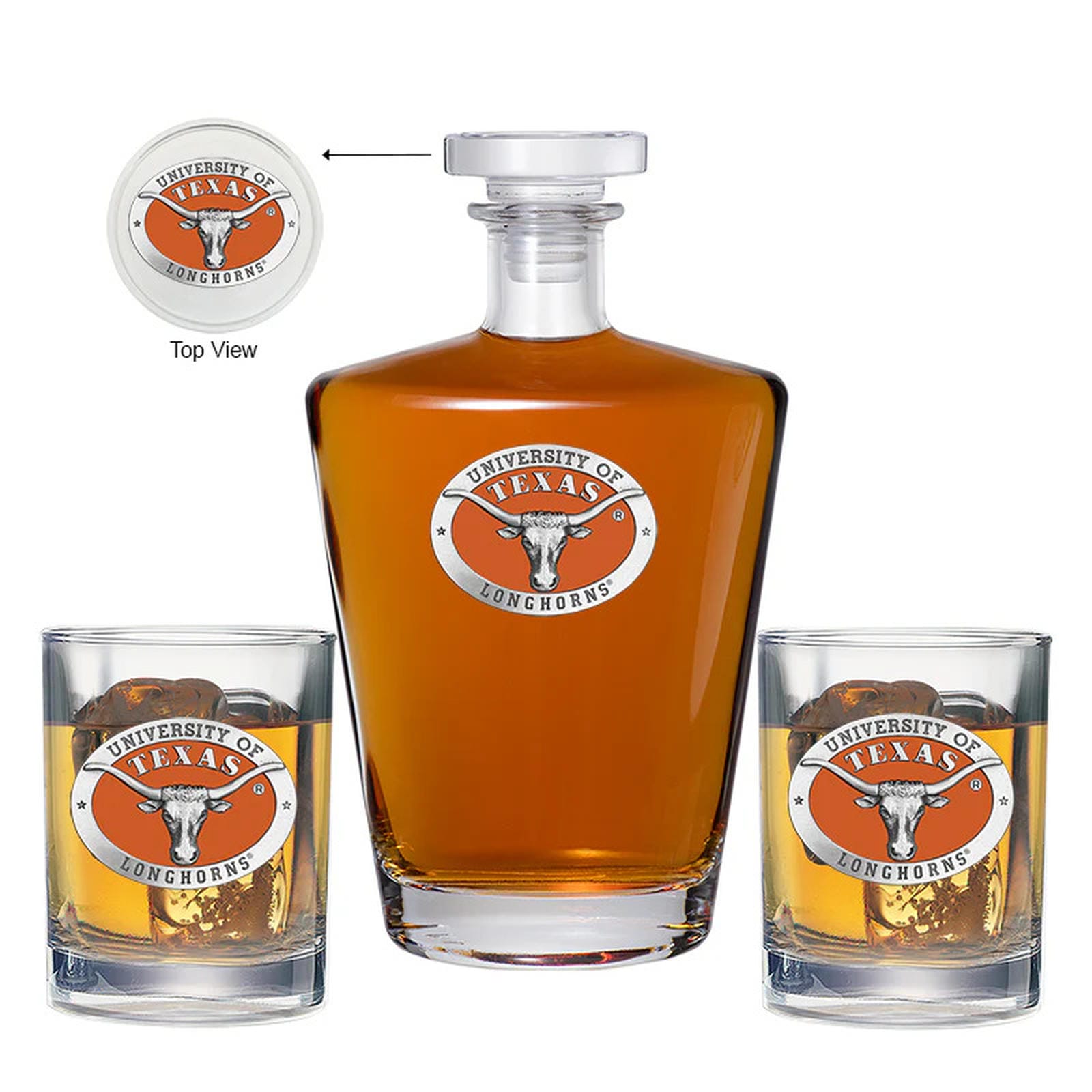 University of Texas at Austin Royal Decanter with 2 Glasses - Sports Gifts, Sports Memorabilia, Sports Collectibles, Fan Shop