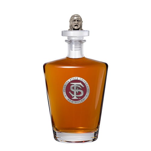 Florida State University FS Logo Royal Decanter with 3D Top - Sports Gifts, Sports Memorabilia, Sports Collectibles, Fan Shop