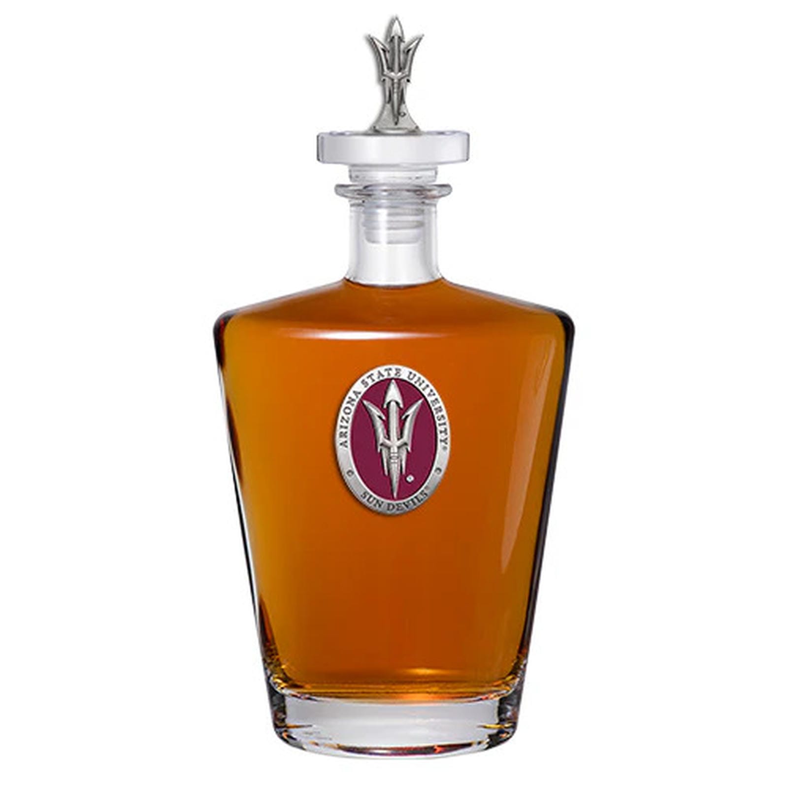 Arizona State University Pitch Fork Logo Royal Decanter with 3D Top - Sports Gifts, Sports Memorabilia, Sports Collectibles, Fan Shop