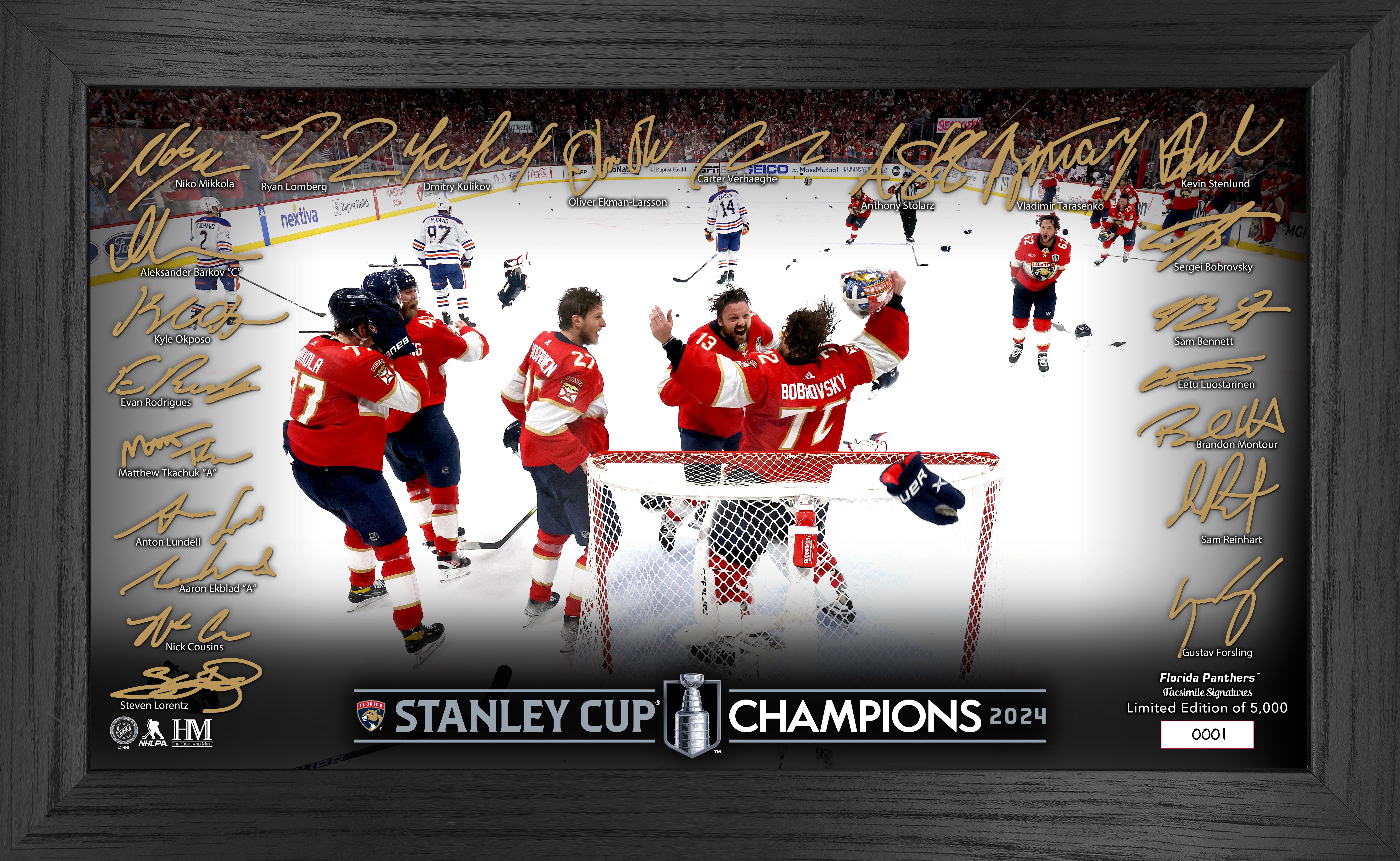 Florida Panthers 2024 Stanley Cup Champions Celebration Signature Frame - Sports Collectibles, Sports Memorabilia, Sports Fan Shop, Sports Gifts