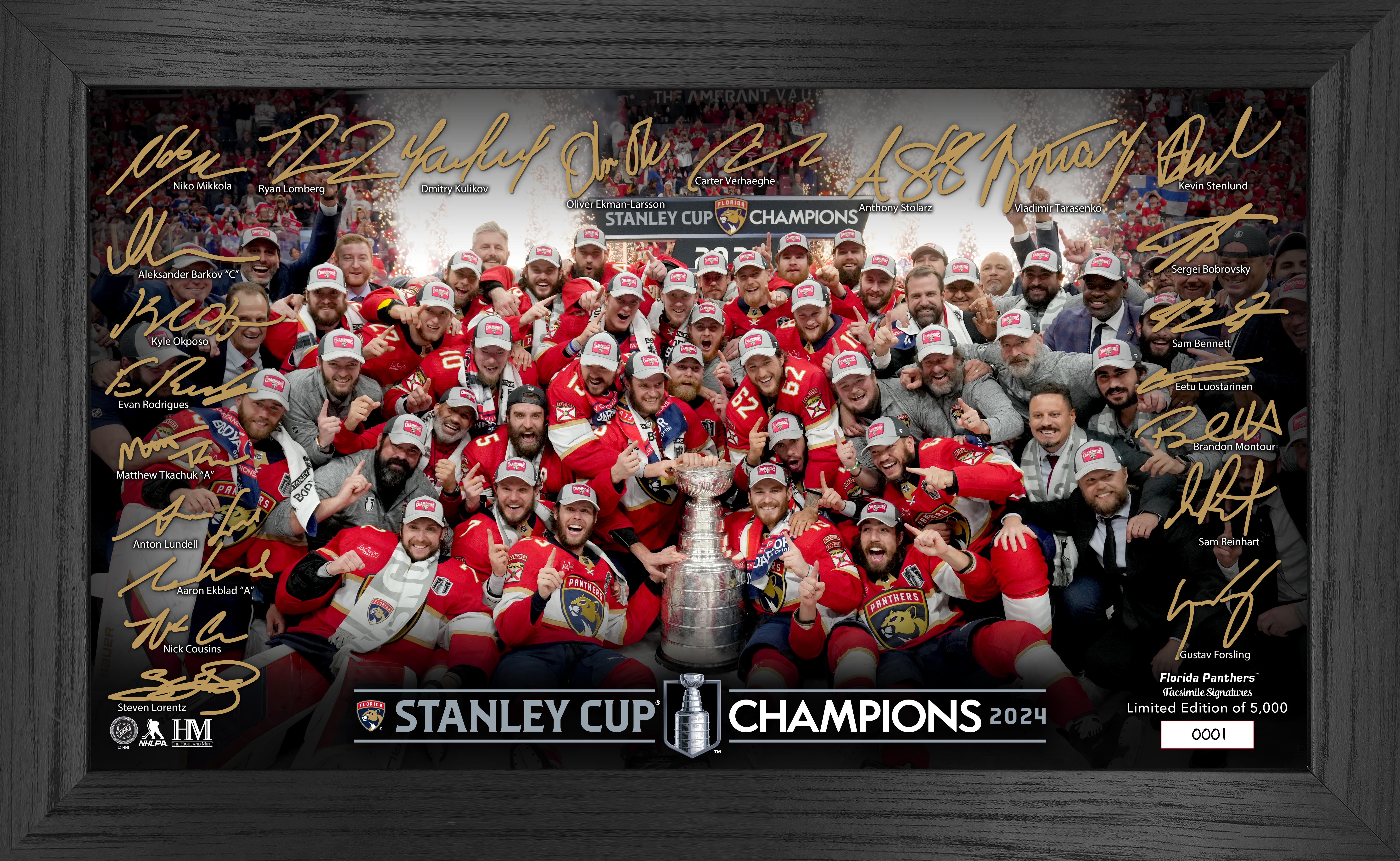 Florida Panthers 2024 Stanley Cup Champions Tradition Signature Frame - Sports Collectibles, Sports Memorabilia, Sports Fan Shop, Sports Gifts