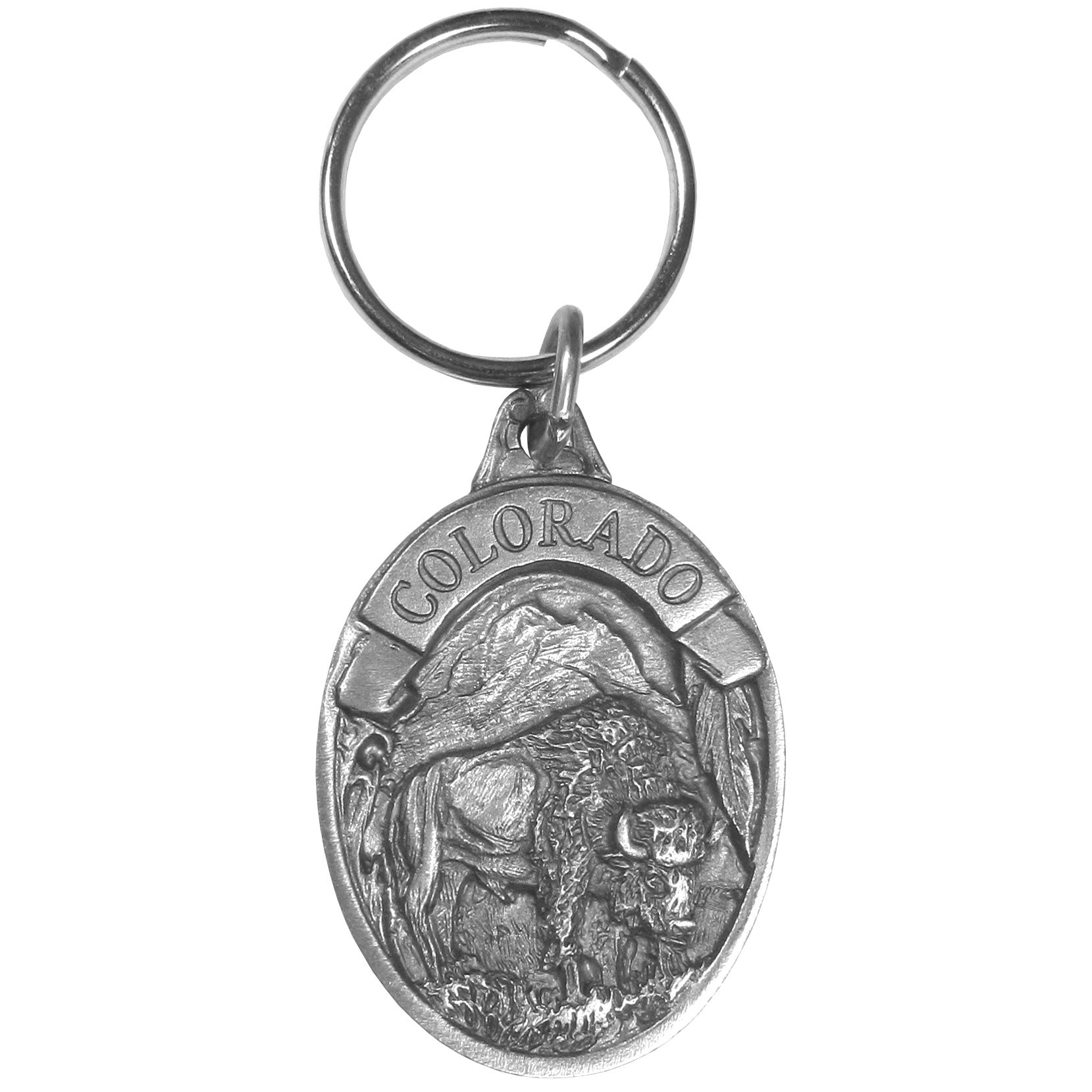 Colorado Bison Antiqued Keyring