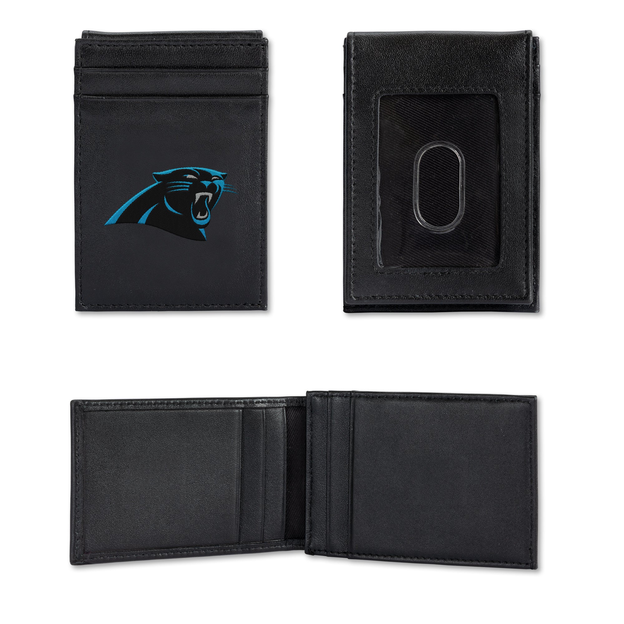 NFL Football Carolina Panthers  Embroidered Front Pocket Wallet - Slim/Light Weight - Great Gift Item