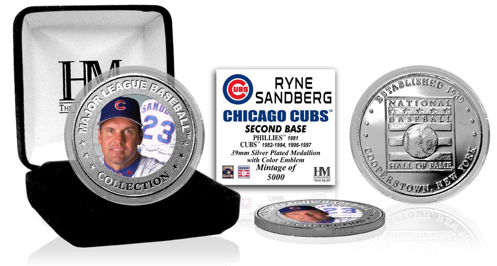 Ryne Sandberg Baseball Hall of Fame Silver Color Coin - Sports Collectibles, Sports Memorabilia, Sports Fan Shop, Sports Gifts