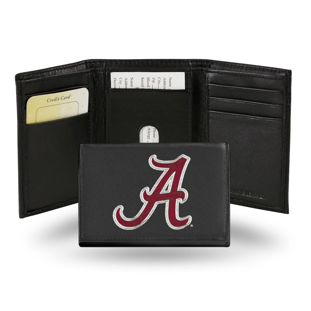 Alabama Crimson Tide Wallet Trifold Leather Embroidered - Sports Collectibles, Sports Memorabilia, Sports Fan Shop, Sports Gifts