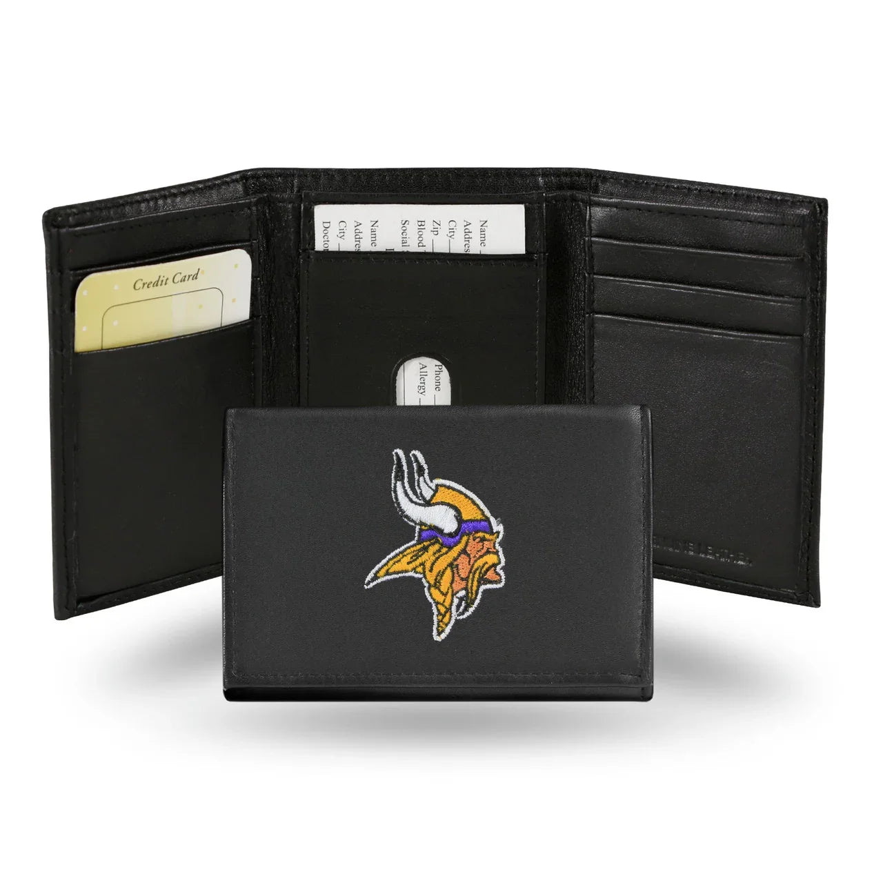 Minnesota Vikings Embroidered Leather Tri-Fold Wallet (CDG) - 757 Sports Collectibles