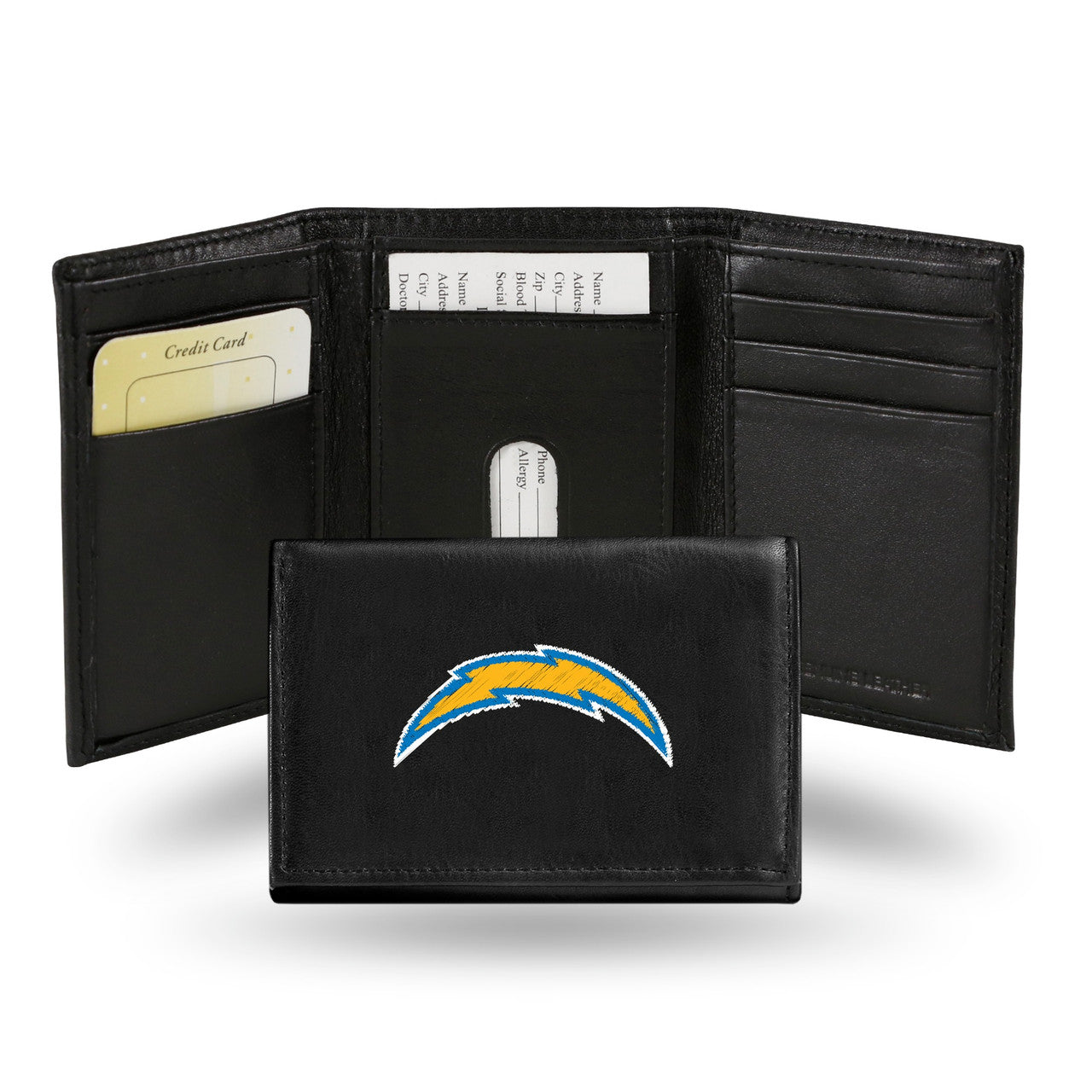 Los Angeles Chargers Wallet Trifold Leather Embroidered - Sports Collectibles, Sports Memorabilia, Sports Fan Shop, Sports Gifts