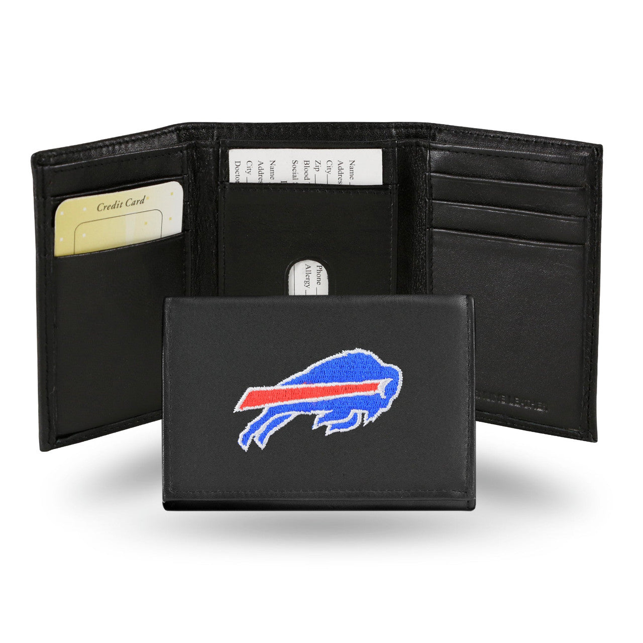 Buffalo Bills Wallet Trifold Leather Embroidered - Sports Collectibles, Sports Memorabilia, Sports Fan Shop, Sports Gifts