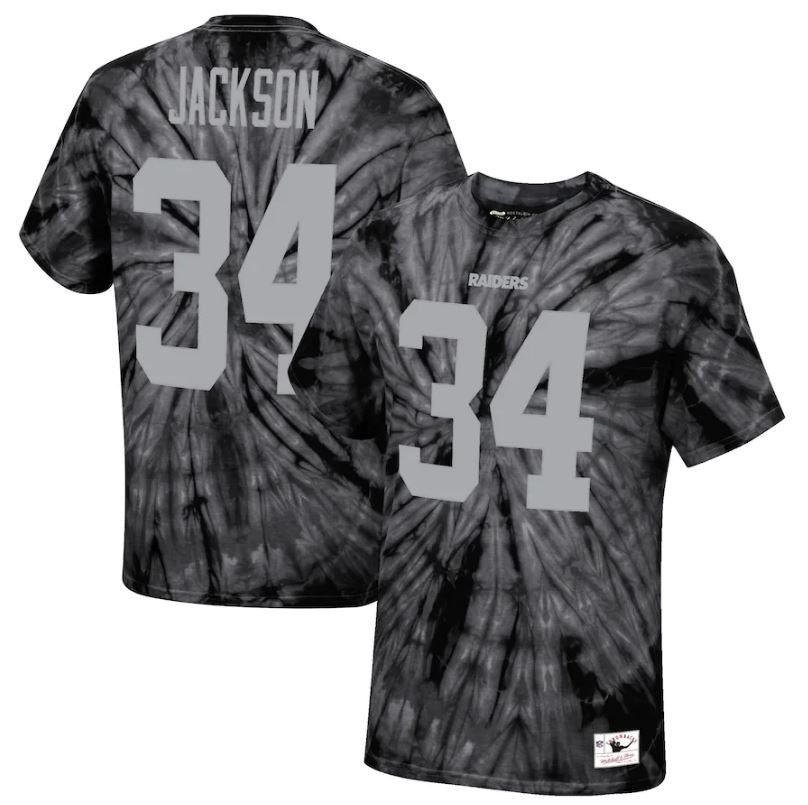 Bo Jackson Las Vegas Raiders Mitchell & Ness Tie-Dye Retired Player Name & Number T-Shirt - Sports Collectibles, Sports Memorabilia, Sports Fan Shop, Sports Gifts