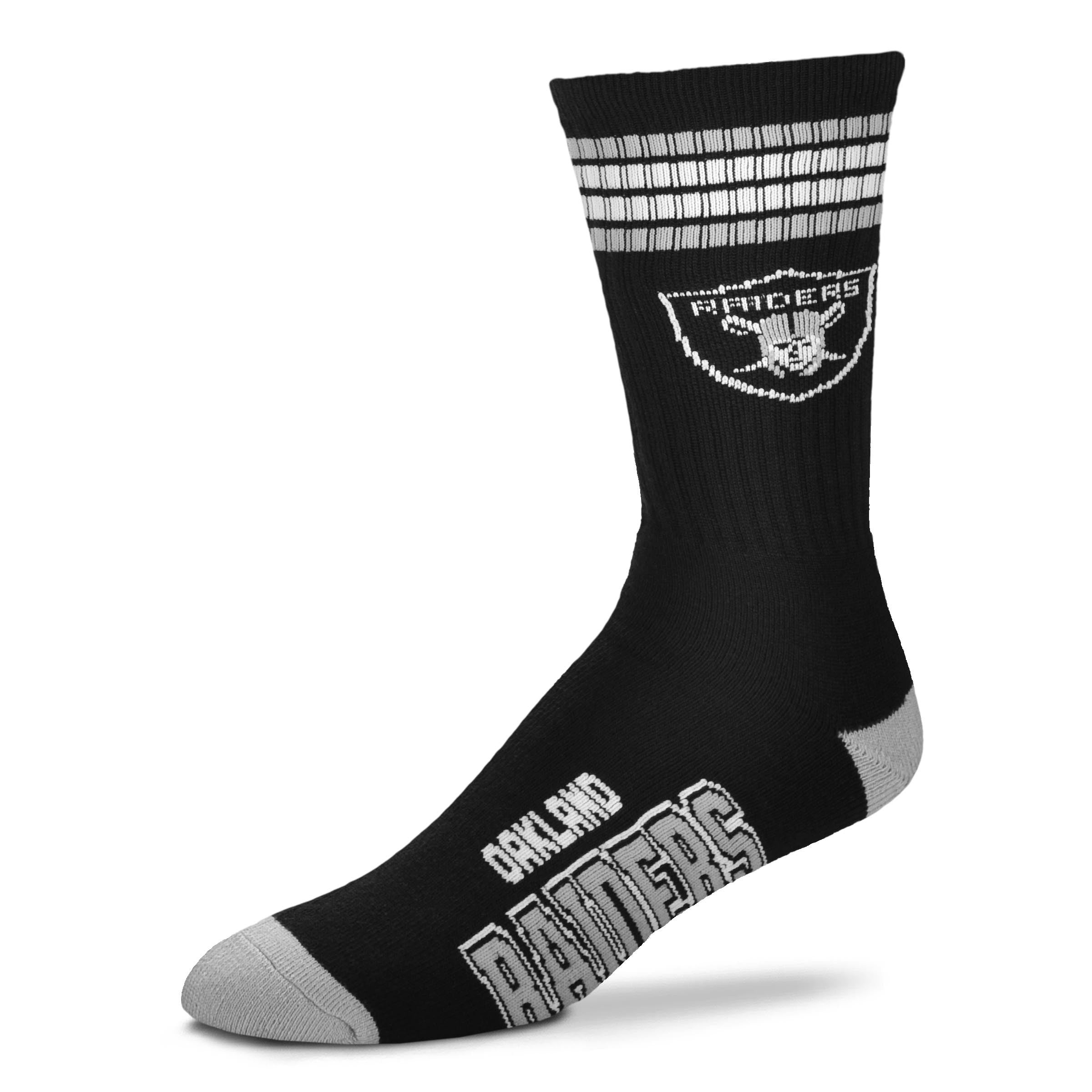 Las Vegas Raiders Men's 4 Stripe Deuce Socks - Sports Collectibles, Sports Memorabilia, Sports Fan Shop, Sports Gifts
