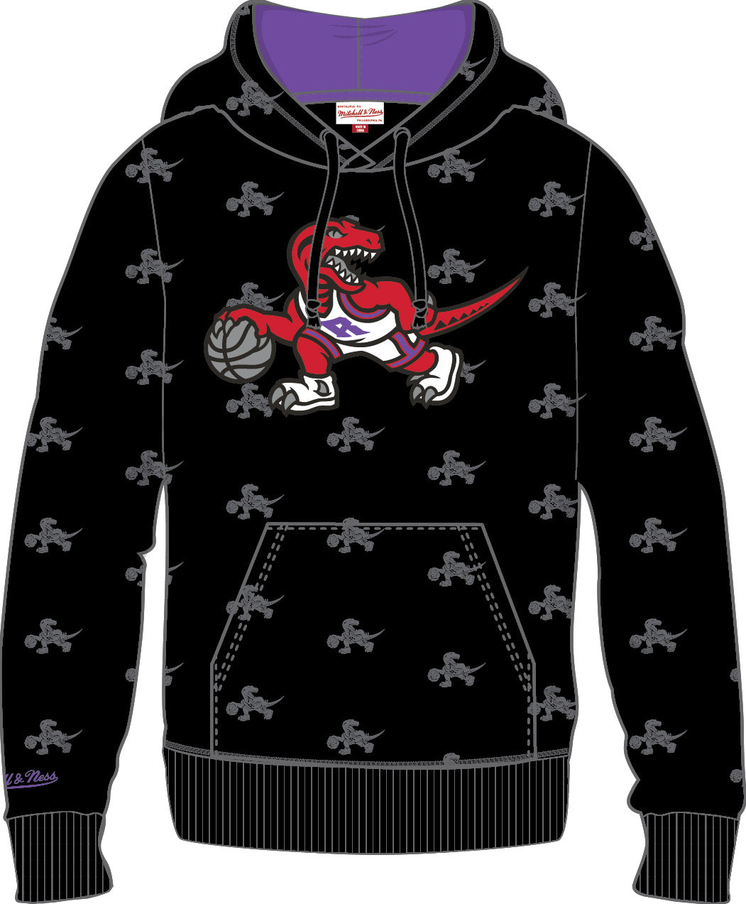 Toronto Raptors Mitchell & Ness All Over Print Fleece Hoodie - Sports Collectibles, Sports Memorabilia, Sports Fan Shop, Sports Gifts