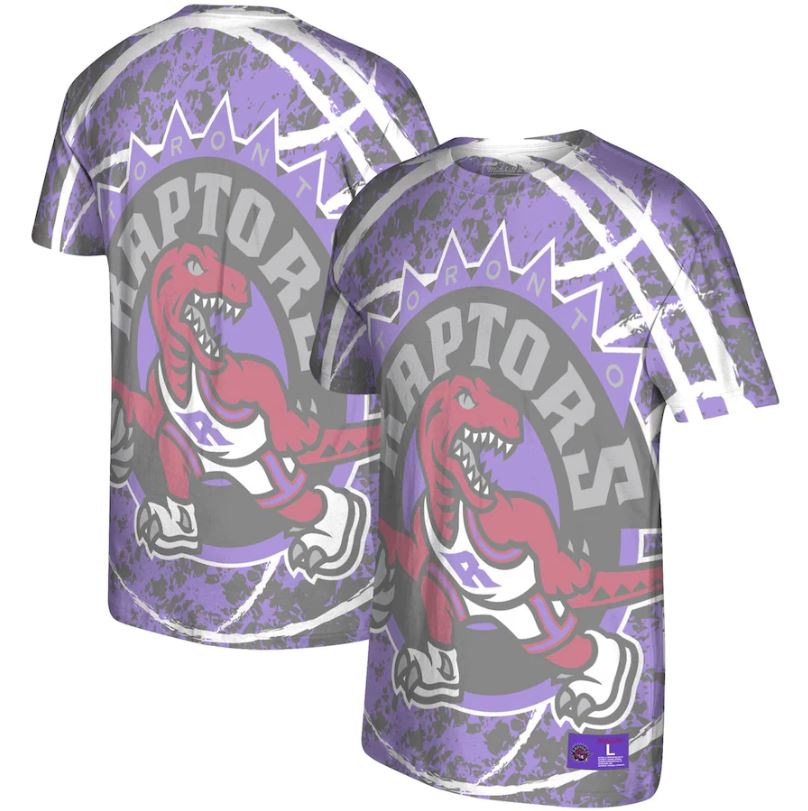Toronto Raptors Mitchell & Ness Purple Hardwood Classics Jumbotron T-Shirt - Sports Collectibles, Sports Memorabilia, Sports Fan Shop, Sports Gifts
