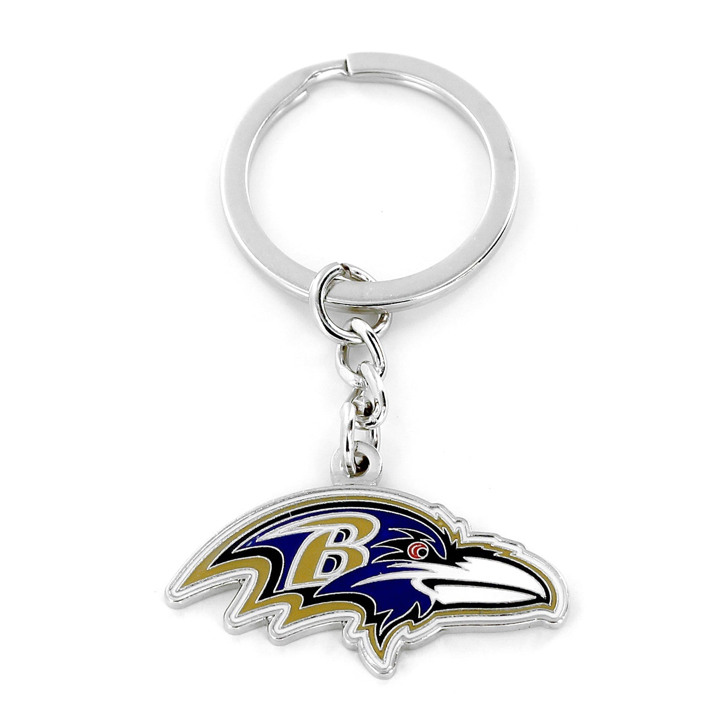 Baltimore Ravens Metal Logo Keychain - Sports Collectibles, Sports Memorabilia, Sports Fan Shop, Sports Gifts