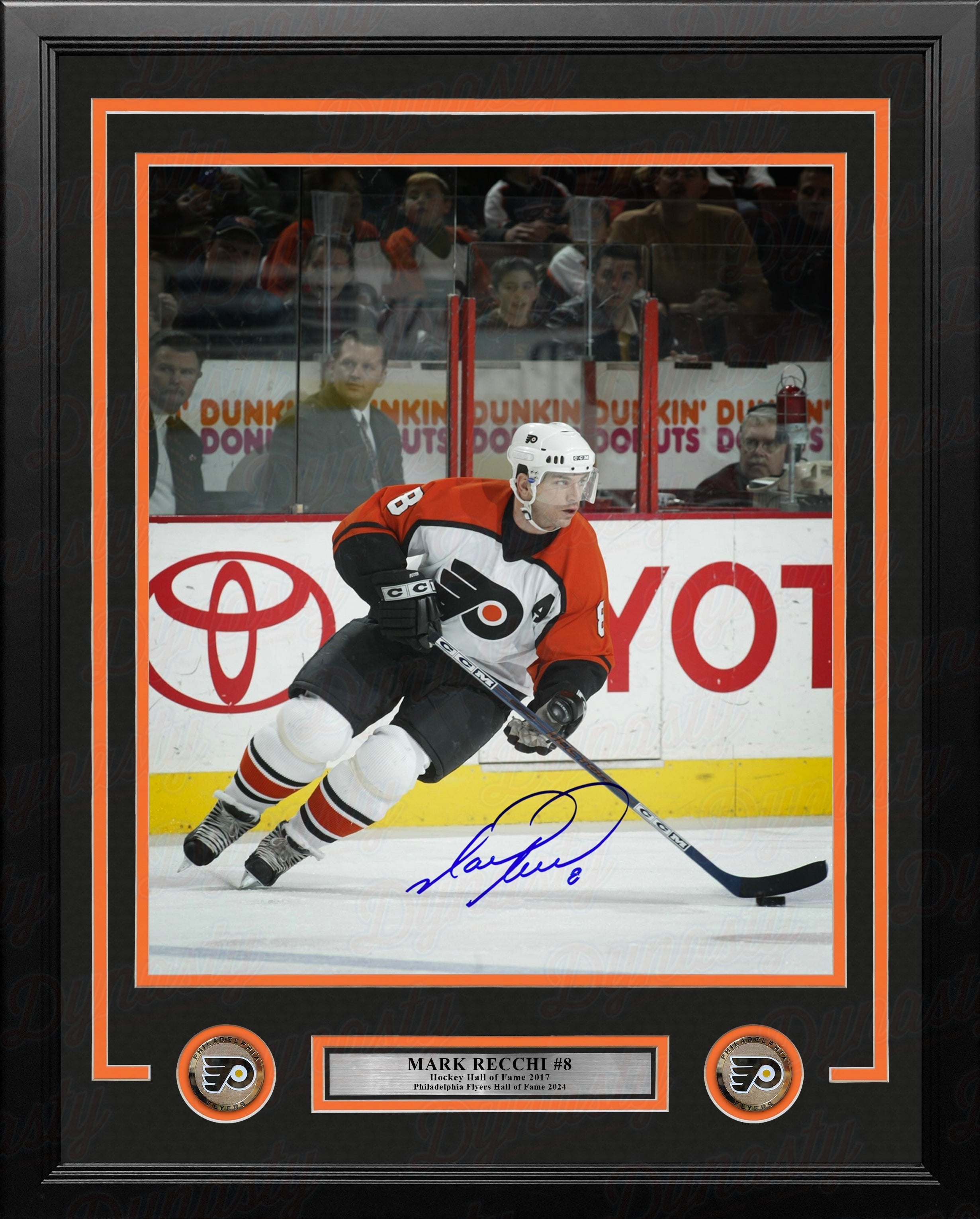 Mark Recchi in Action Philadelphia Flyers Autographed 11" x 14" Framed Hockey Photo - Sports Collectibles, Sports Memorabilia, Sports Fan Shop, Sports Gifts